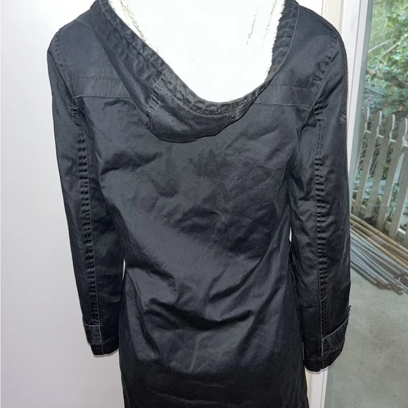 Theory cotton long Hooded Gray winter coat Sherpa lining size M - Picture 5 of 6